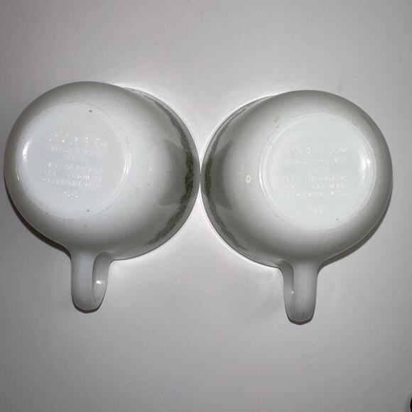 Pyrex Spring Blossom Crazy Daisy Coffee Tea Cup White Green Flowers Set of 2 - Picture 6 of 6